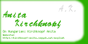 anita kirchknopf business card
